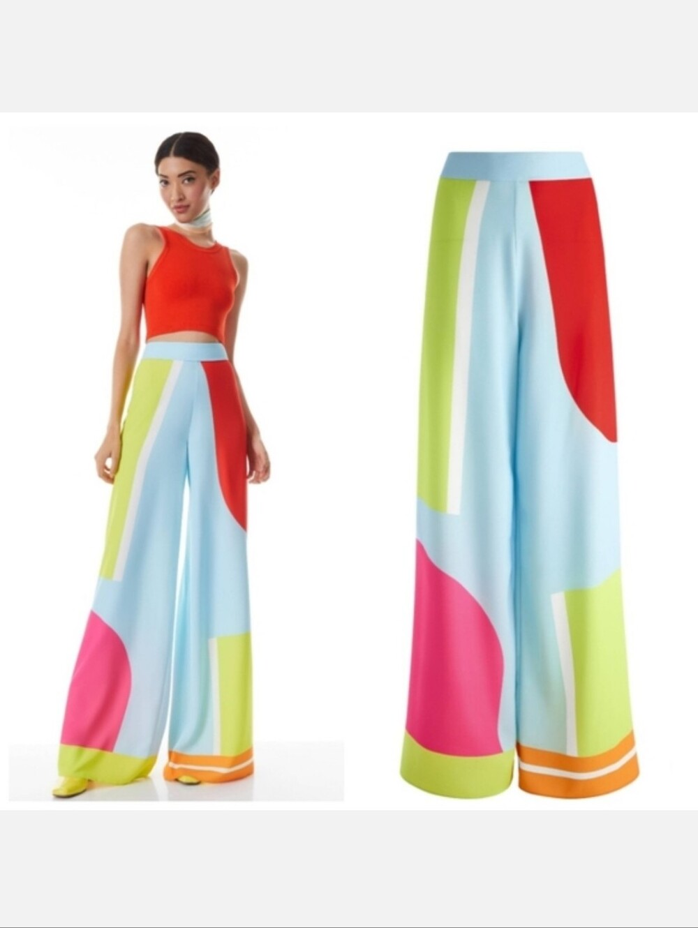ALICE + OLIVIA ATHENA WIDE LEG PANT SIZE 0 NWT $485 - Picture 1 of 16